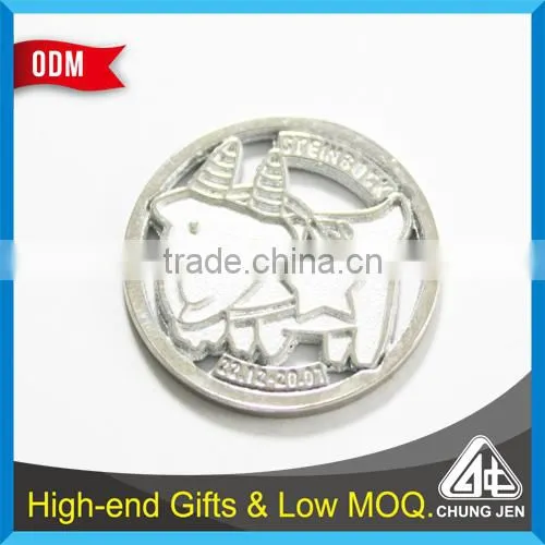China Supplier Metal Cut Out Embossed Shopping Cart Euro Trolley Coin photo-2
