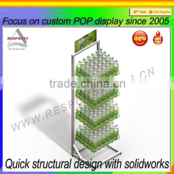 Cost-saving Muti-tiers Beverage Metal Wire Racks Display Shelf photo-4