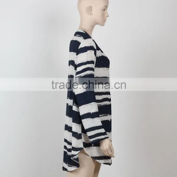 Woman Casual Dress Shirt Dress Chiffon Fabric Black and White Woman Clothing Guangzhou photo-2