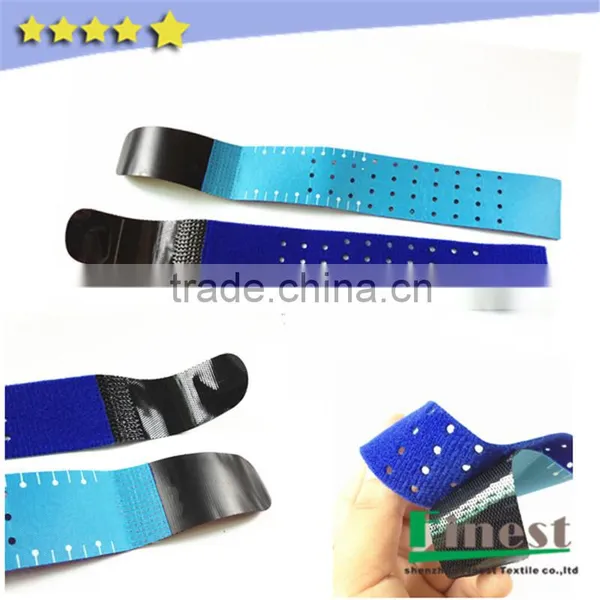 Medical Device Die Cut Hook Loop Fabric Strap With Holes