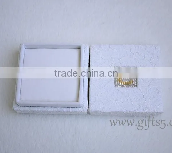 Gorgeous White Engagement Ring Boxes With Beaded Name Plate of C photo-2