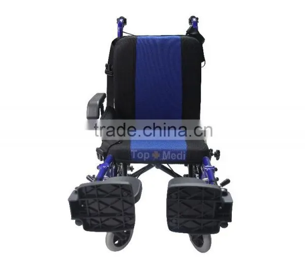 Topmedi Best Selling Products TRW958LBCGPY Detachable Headrest Aluminum Frame Disabled People Battery Operated Wheelchair photo-3