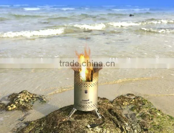 Outdoor Cooking Camping Hiking Folding Steel Wood Stove Pocket Alcohol Stove Wood Fuel Stove.