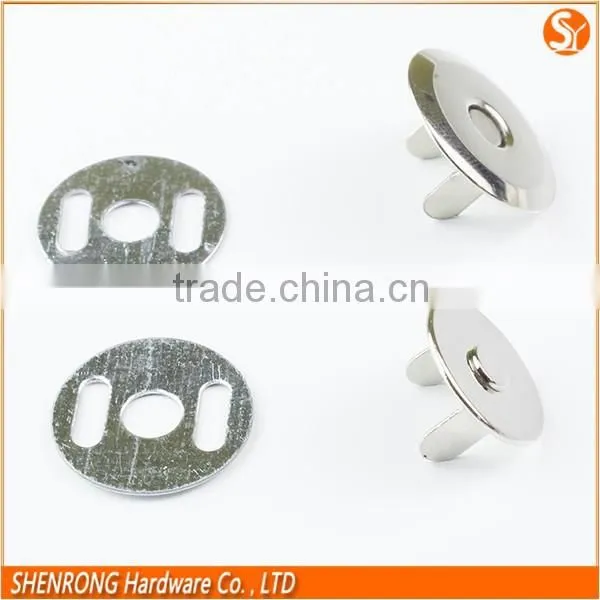 Disc Pattern 18mm*2.5mm Nickel Metal Hidden Magnetic Snap Fastener With Printing Logo/brand photo-5