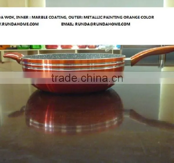 Metallic Coating Deep Frying Pan WOK photo-3