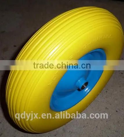 Manufacturer Supply PU Foam Wheel For Wheelbarrow/4.00-8 Flat Free Wheel Uesd for Trolley/hand Truck photo-4