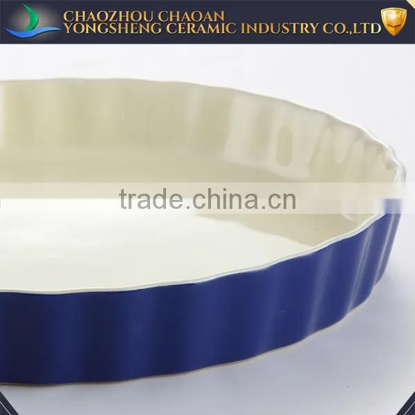 China Cheap Round Ceramic Griddle Plate Cake Baking Dishes & Pans for Sale photo-2