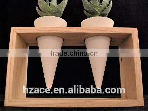 Concrete Mini Planters in Wooden Frame photo-5