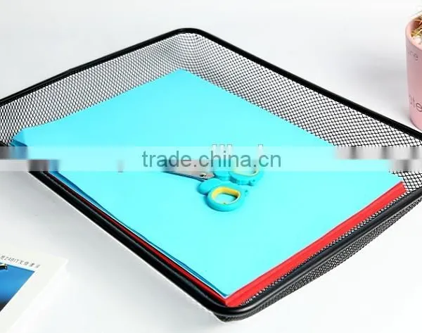 Black Metal Wire Mesh Office Accessories Document Tray, A4 Paper Tray photo-2