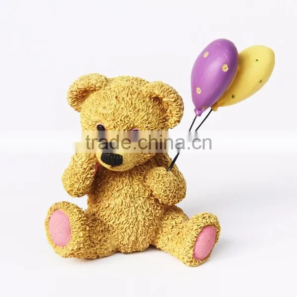 Custom Small Resin Bear With Balloon Statue photo-2