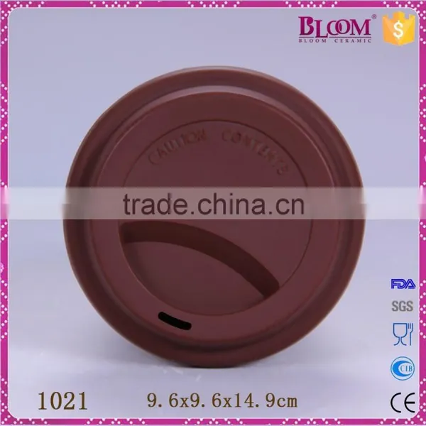 320ml Ceramic Coffee Travel Mug With Silicone Lid photo-4