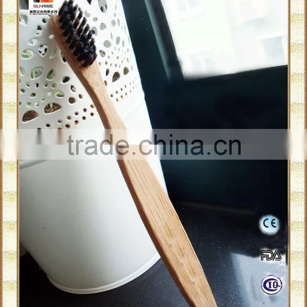 Hotel Disposable Oval Bristle Bamboo Handle Toothbrush photo-6
