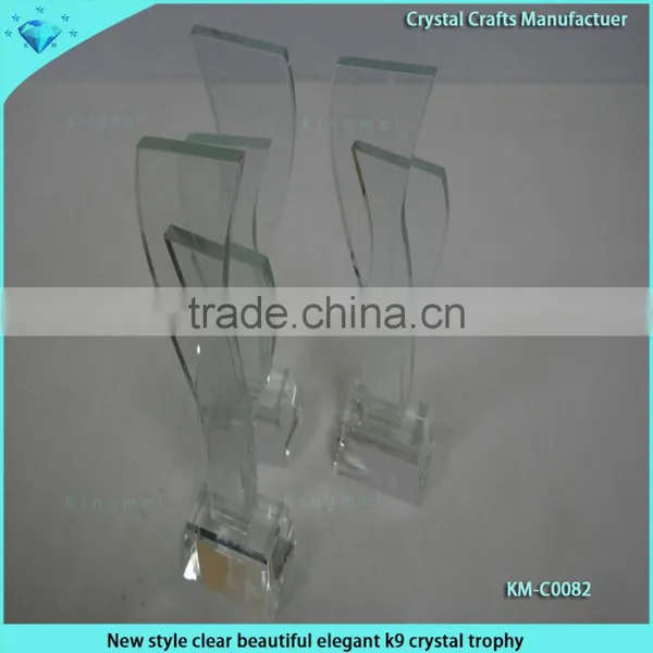 New Style Clear Beautiful Elegant k9 Crystal Trophy