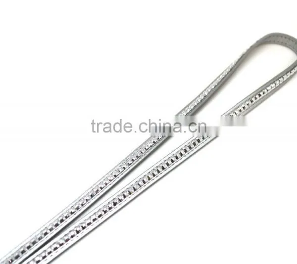 Silver Promotion Gift PU Leather Lanyard With Crystal Gem, Swivel Snap Hooks, Key Ring Accembly, Hot Sale Acrylic Gem Key Chain photo-3