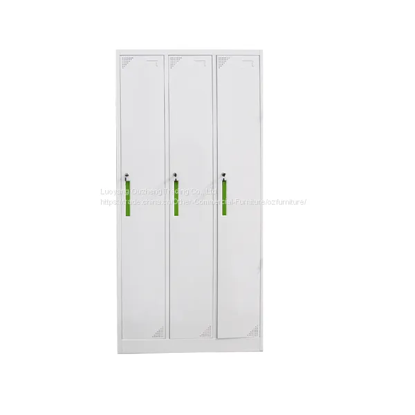 Knock Down Colourful Steel Cabinet Locker With 3 Doors for Government Use photo-2