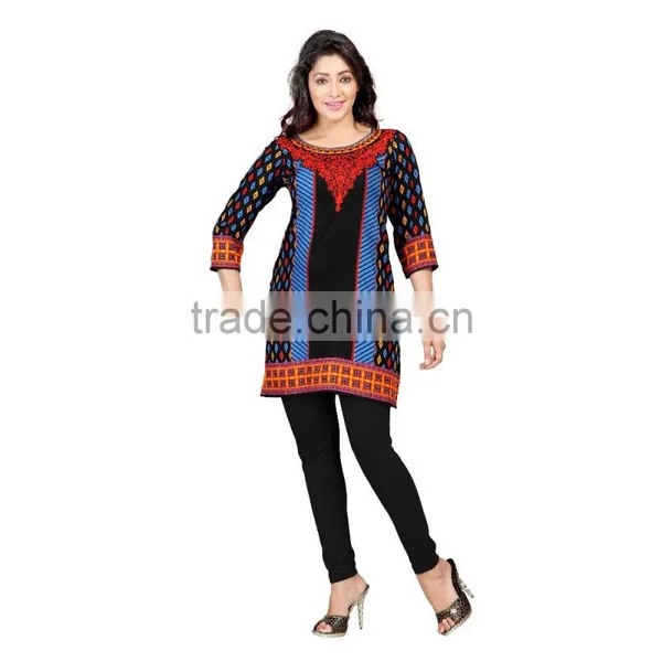 Canvas Crepe Glamour Styles Printed Kurtis photo-4