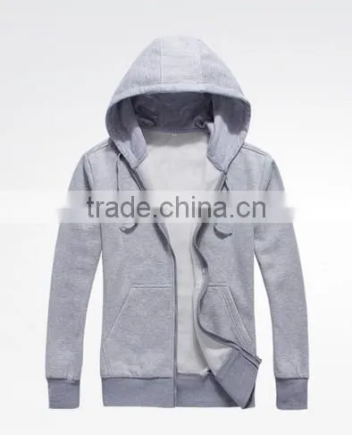 2017 Good Quality Professional Wholesale Custom Fleece Zipper Pocket Hoodies photo-2