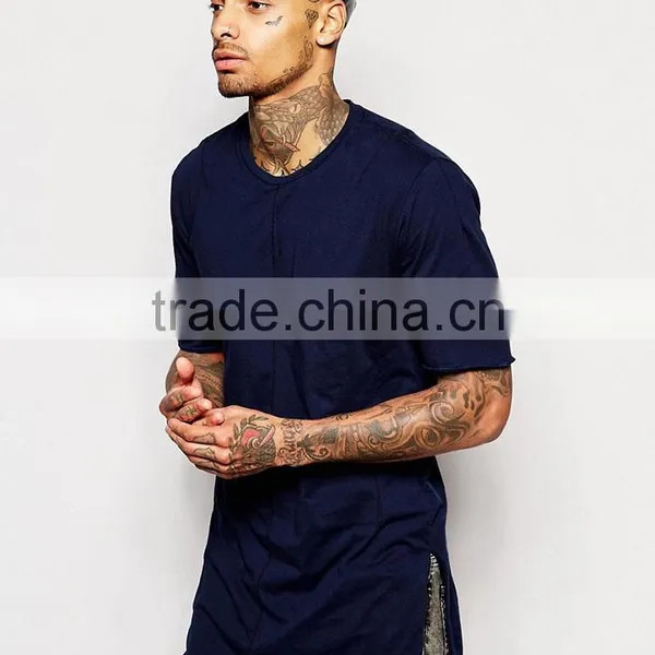 Guangzhou Shandao OEM Manufacturing Casual Summer 200g 40% Cotton 60% Polyster Short Sleeve O-neck Custom Side Split T Shirt photo-5