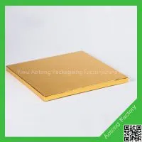 Wholesale Gold Rectangle Shape Wood Scalloped Cake Boards