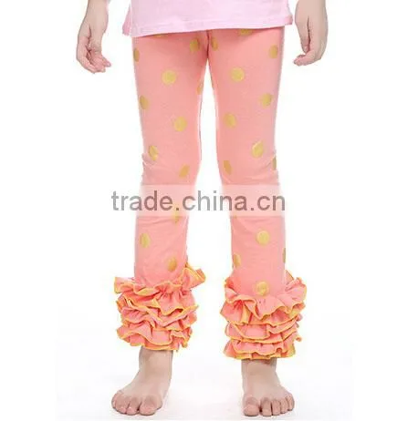 Whoelsale Stripe Cotton Autumn Girl Outfits Ruffle Leggings photo-5