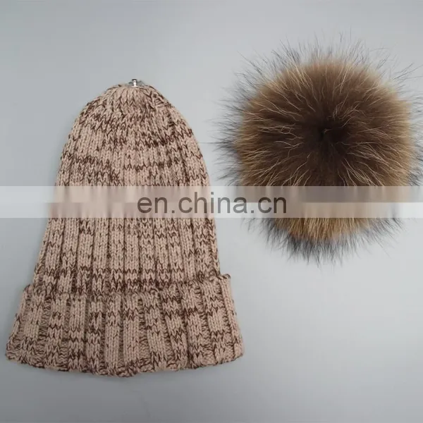 Fashion Pattern Pompon Hat With Lurex Acrylic Knitting Hat With Pompon photo-6