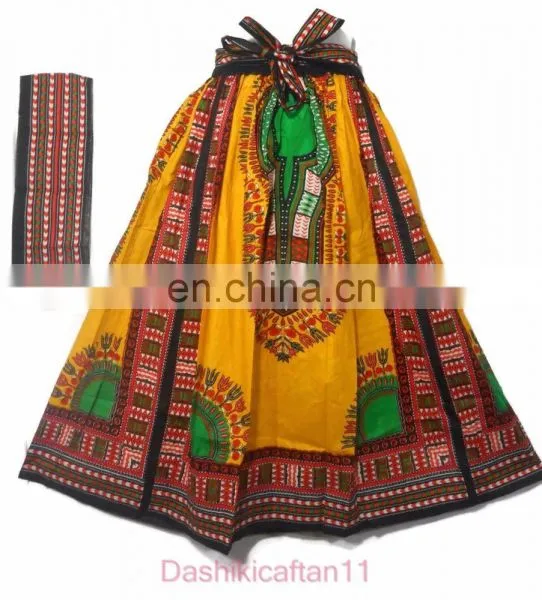 African Dashiki Maxi Wax Skirt A-Line Long Elastic Waist Full Length Skirt 1Size Dashiki Maxican Skirt Wrap Women Skirts Ethnic photo-6