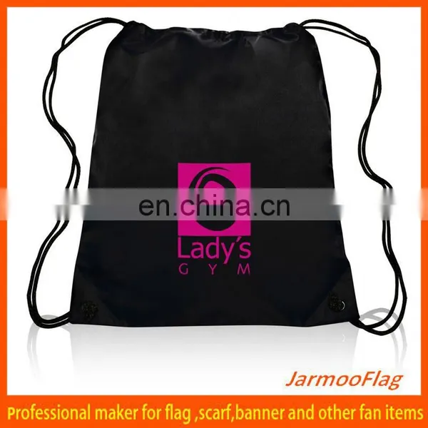 Wholesale Sports Black Drawstring Bag photo-2