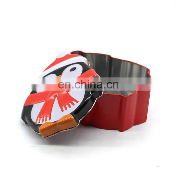 Cute Penguin Shaped Irregular Chirstmas Gift Packing Metal Tin Box photo-4