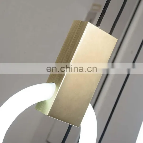 Nordic Indoor Lighting Modern Acrylic Round Ring LED Metal Light Pendant Lamp photo-5