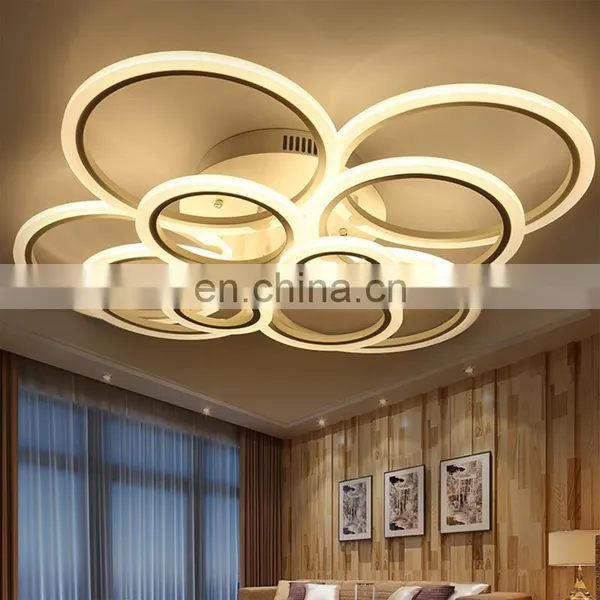 Creative Simple Ring Acrylic Led Ceiling Light for Bedroom Living Room Lamp photo-3
