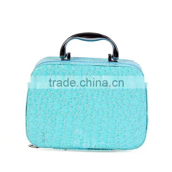 New Style Korean Nail Art Retro Portable Crocodile Grain Large Capacity High Grade Cosmetic Bag photo-4