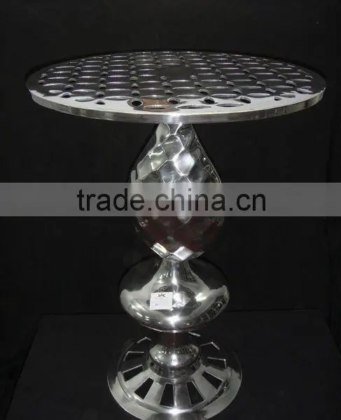 Aluminum Tea Coffee Table With Siverish Finish