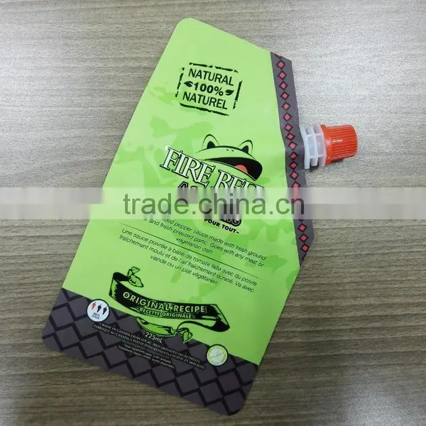 Stand up Spout Plastic Sauce Bag/jam Packaging Pouch With Spout/pepper Sauce Pouch With Nozzle photo-2