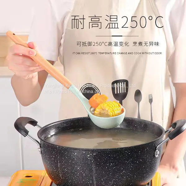 Non Stick Spatula Set Contains 12 Pieces of Bucket Creative Food Grade Hengshao Tools, Wooden Handle Silicone Kitchenware photo-4