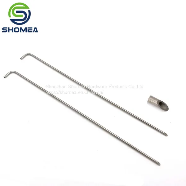 Shomea Customized 304/316 Small Diameter Stainless Steel Both Sharp End Bent Needle photo-2