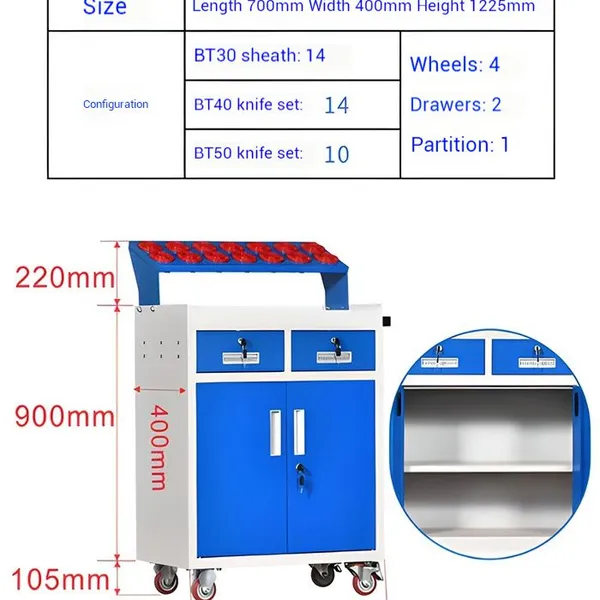 Knock-Down Design Tool Trolley KDH0025 Easy Assembly Heavy Duty Workshop Cabinet photo-4