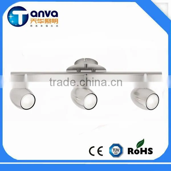 High Quality Led 3 Heads Satin Nickel 3000k Spot Light &Lamps