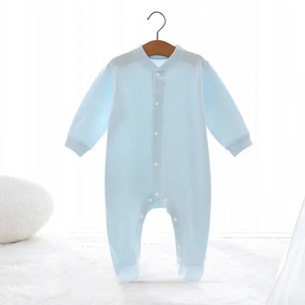 Two-way Zipper Long Sleeve Baby Onesie Rompers Antislip Bamboo Baby-Toddler Footed Pajamas photo-4