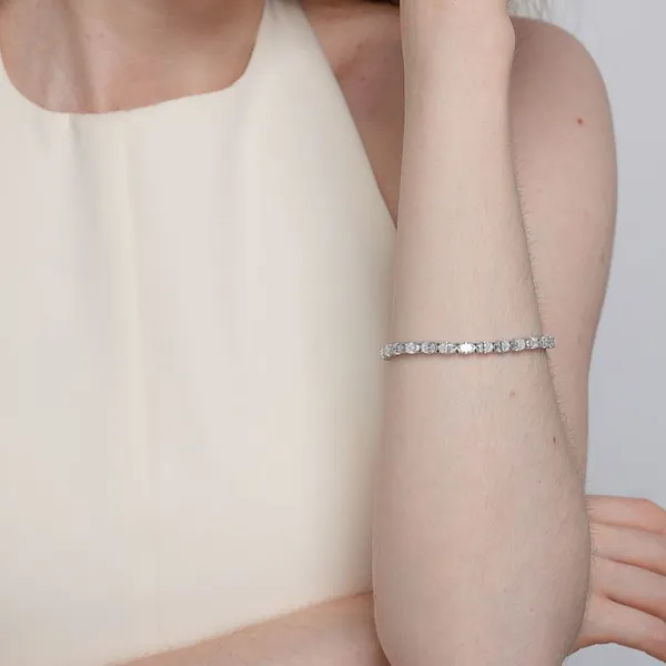 Shining Star Jewelry Women's Cubic Zirconia Oval Cut 925 Silver Tennis Bracelet photo-2