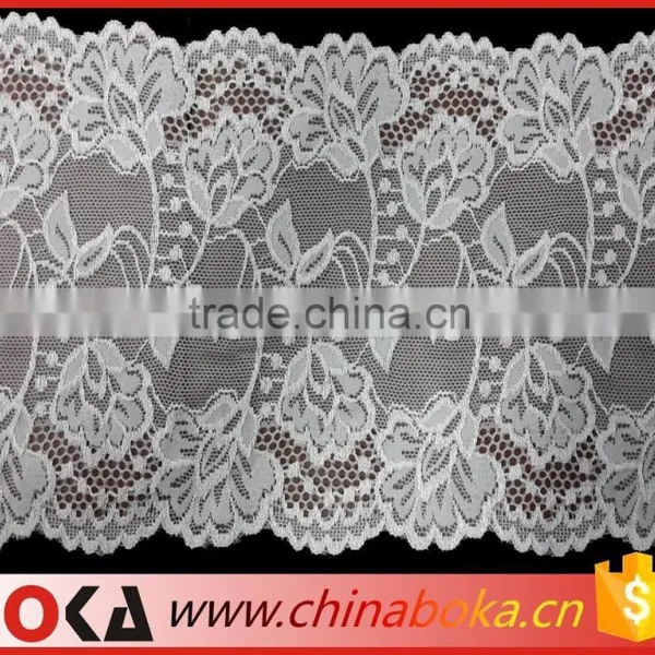 15cm White Original Fiower Pattern Nylon Lace Trim. photo-2