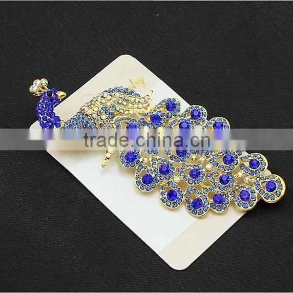 Wholesale Costume Jewelry China Peacock Crystal Peacock Brooches Blue Cheap photo-4