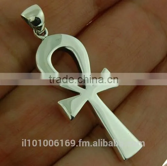 Ancient Egyptian Ankh Cross Silver Pendant, Pn512