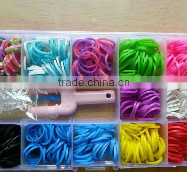 Wow! Bulk Top Quality Ecofriendly Mixed Color Rubber Loom Bands Kit,silicone Loom Bands Kit for Children Diy Bracelet Jewelery