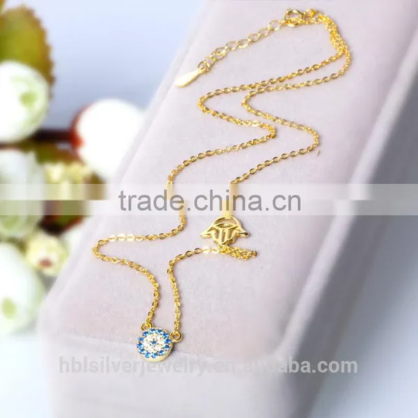 2017 Latest 925 Sterling Silver Jewelry Necklace With Gold Plating photo-5