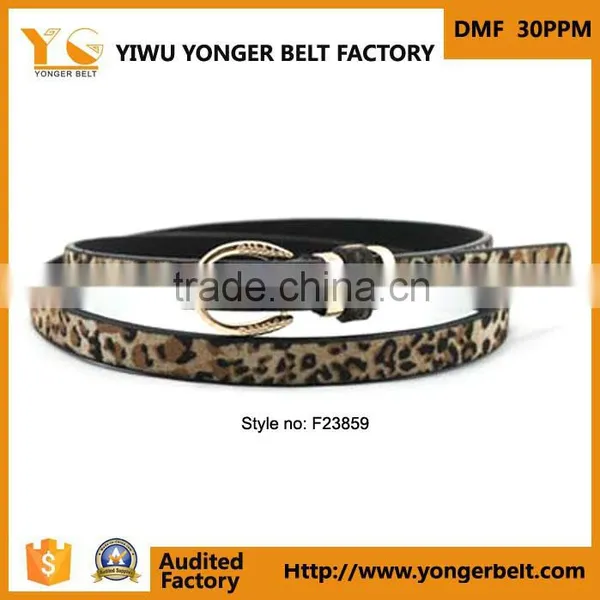 Formal Excellent Quality Yellow Automatic Buckle Skinny Leather Belt photo-2