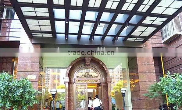 Steel Frame Laminated Glass Door Canopy Awning