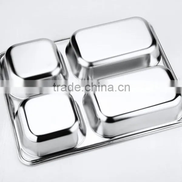 Stainless Steel Lead and Bpa Free Dinner Square Thick Plate With Cover for Hotel 2015 photo-5