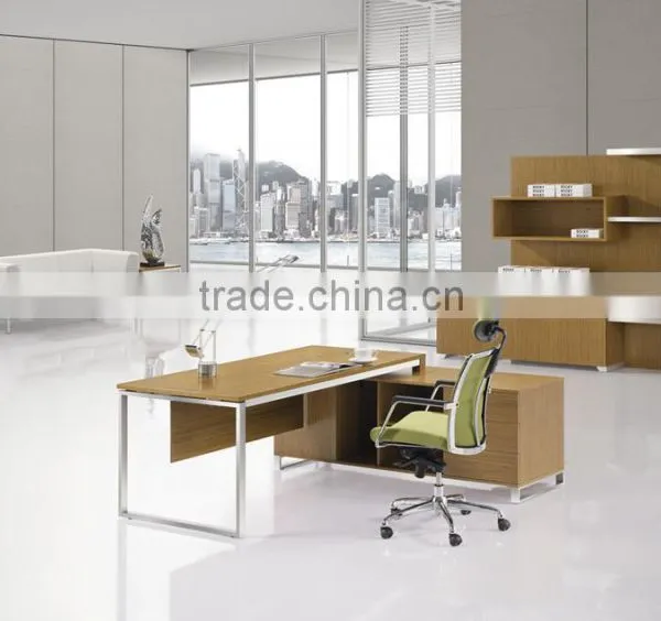 DT-14 High End Stainless Steel Base Office Table Modern Design MDF Executive Table photo-3