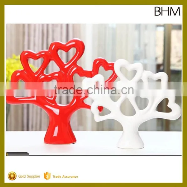 Ceramic Glazed Craft Hot Sale Tree Shape Ceramic Craft/office Decration
