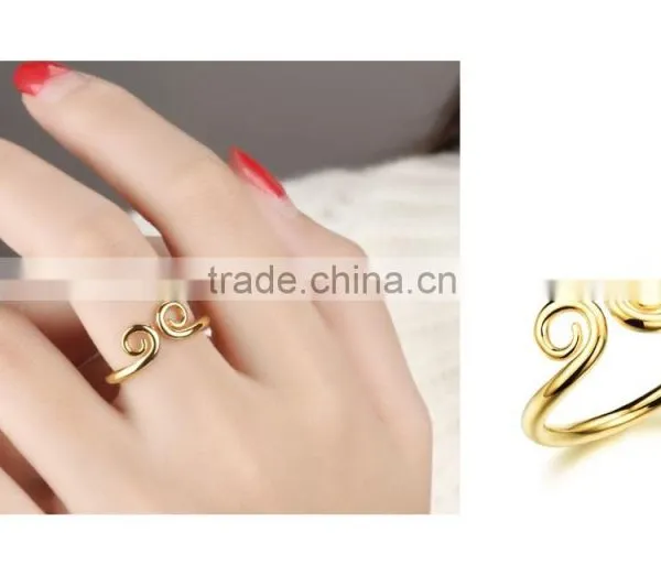 2016 Latest Elegant Simple Design Gold Rings Without Stones Hoop Ring photo-5